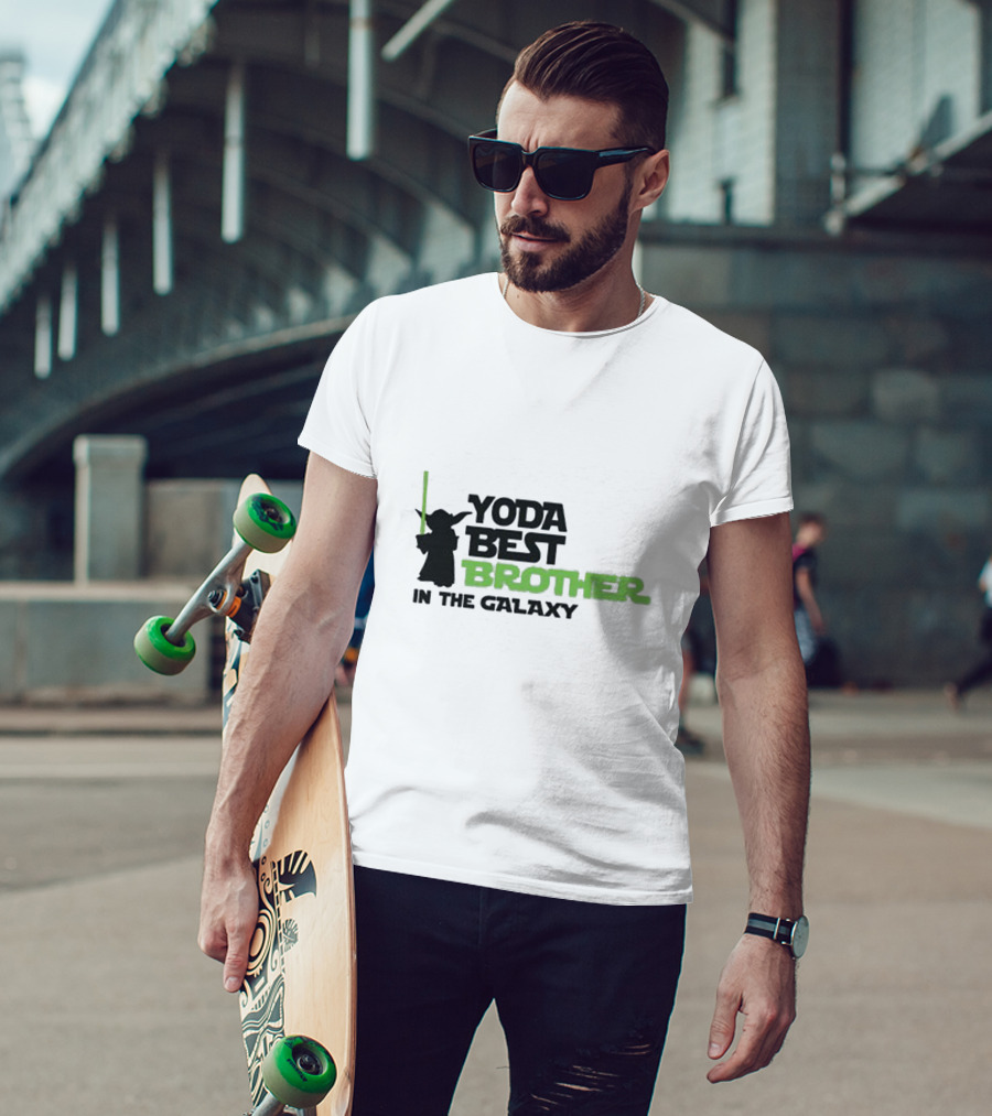 Yoda Best Brother In The Galaxy With Lightsaber T-Shirt