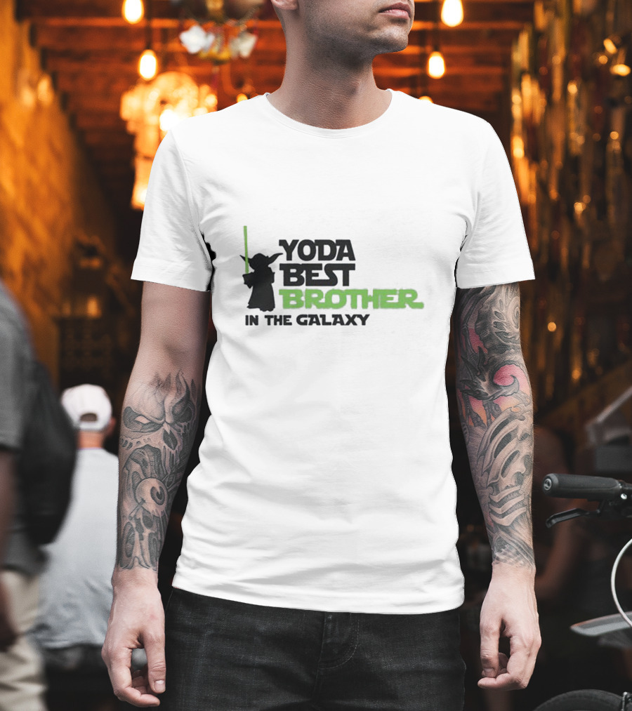 Yoda Best Brother in the Galaxy with Lightsaber T-Shirt