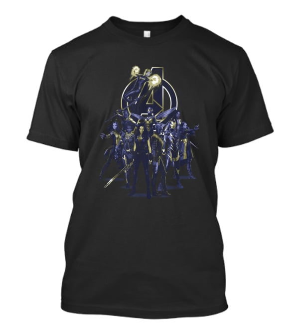 Avengers Endgame Purple Hue Iconic Heroes Ensemble With Classic T-Shirt