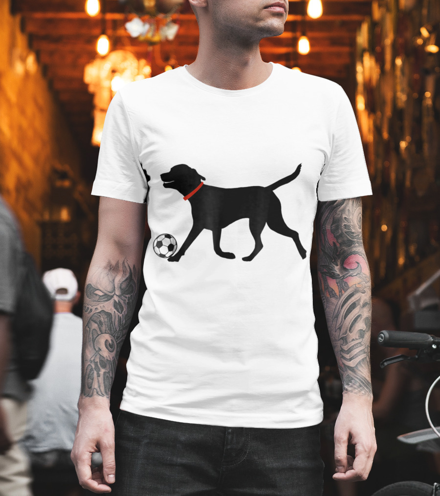 Labrador Retriever Black Lab Playing Soccer with Soccer Ball T-Shirt