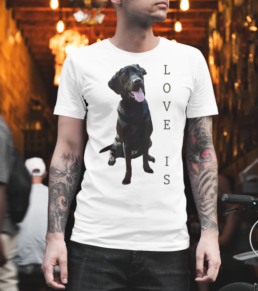 Labrador Retriever Black Lab Dog Love Is Mom Women Men Kids T-Shirt