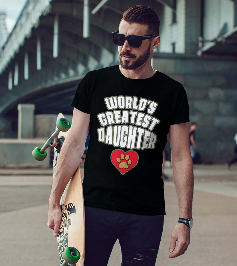 World's Greatest Daughter Heart Paw T-Shirt