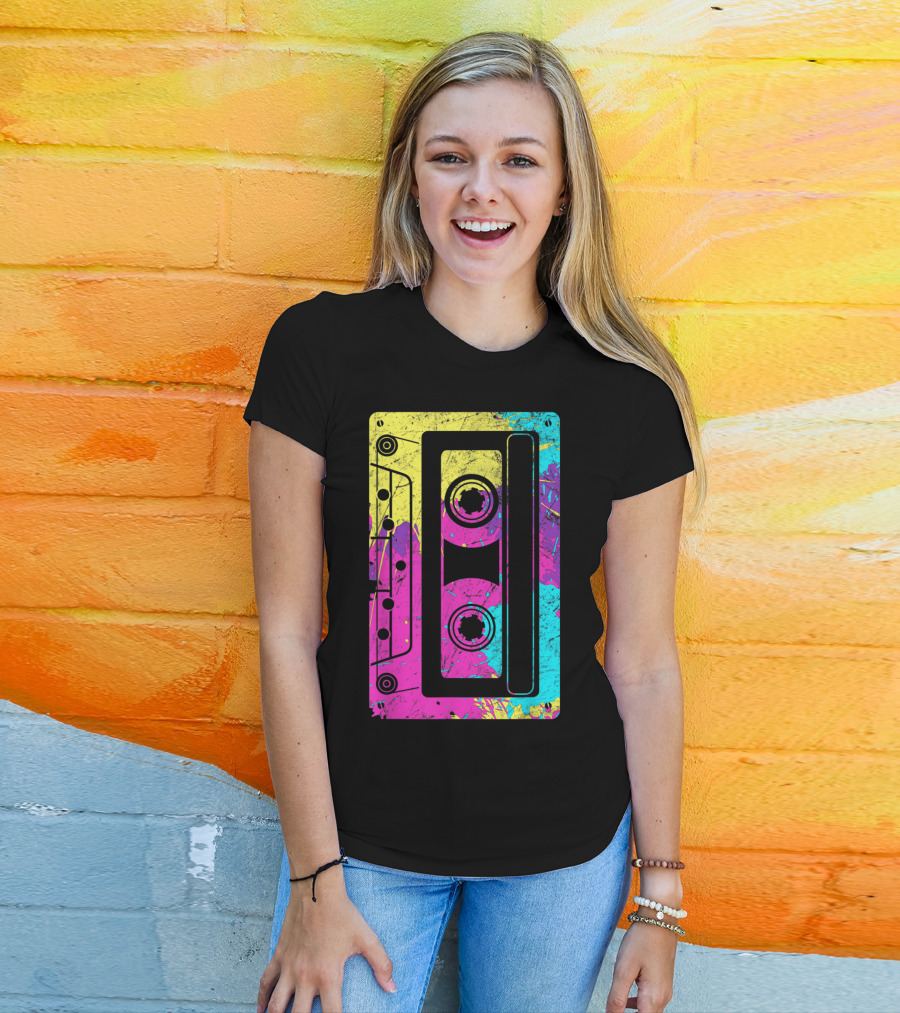 Cassette Tape Mixtape Music 80s And 90s Retro Colorful T-Shirt