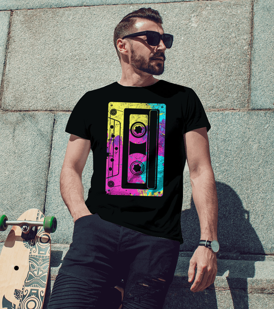 Cassette Tape Mixtape Music 80s And 90s Retro Colorful T-Shirt