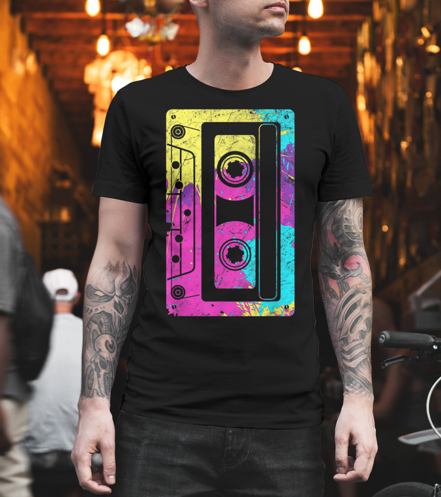 Cassette Tape Mixtape Music 80s and 90s Retro Colorful T-Shirt