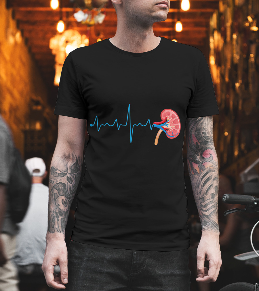 Dialysis Technician Nurse Kidney Heartbeat Pulse EKG Line T-Shirt