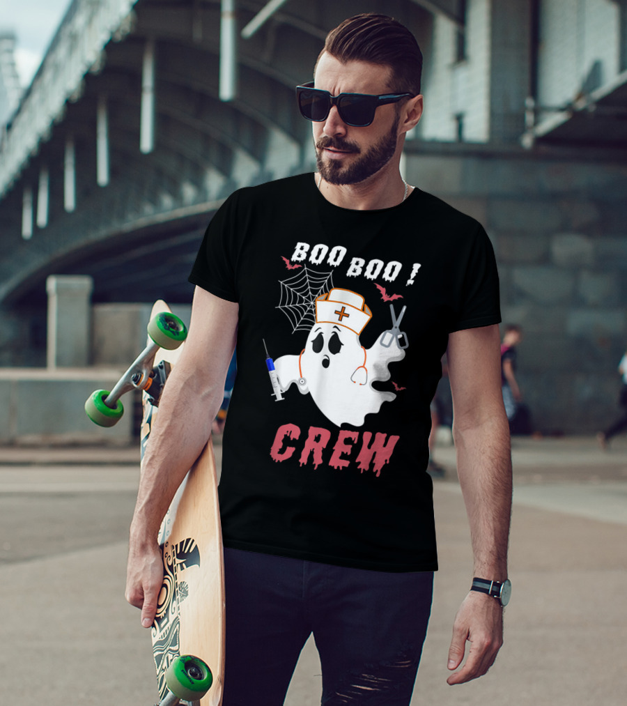 Boo Boo Crew Nurse Ghost Halloween Nurse Costume T-Shirt