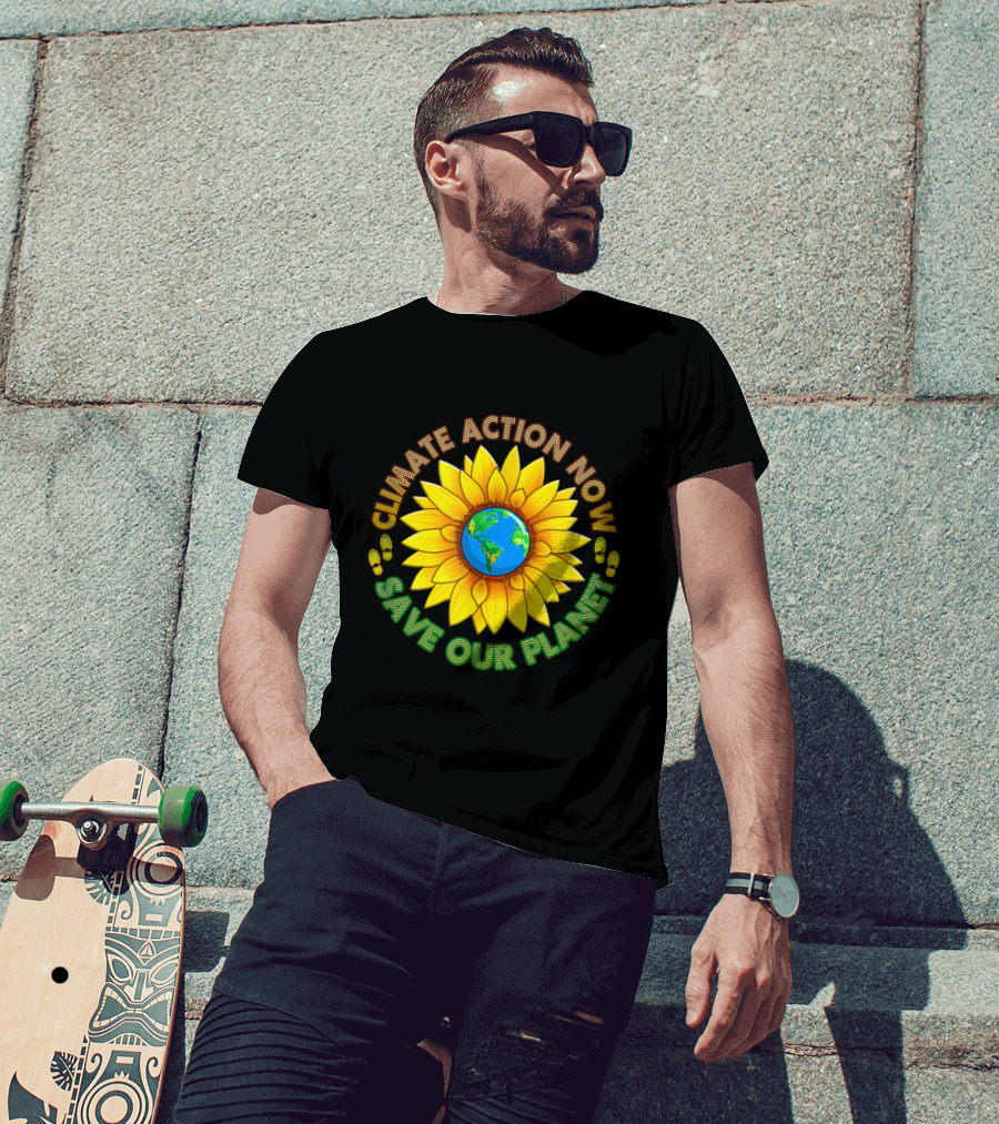 CLIMATE ACTION NOW SAVE OUR PLANET March Strike Movement Wear T-Shirt
