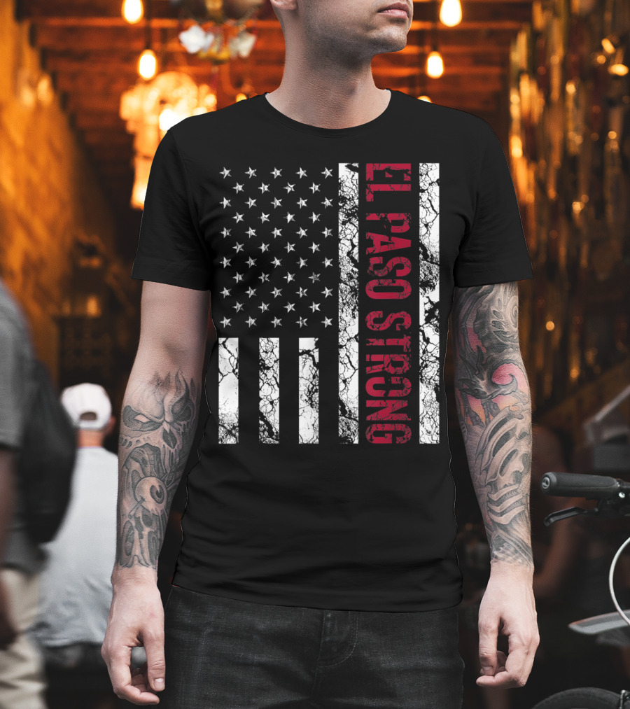 El Paso Strong Distressed American Flag T-Shirt
