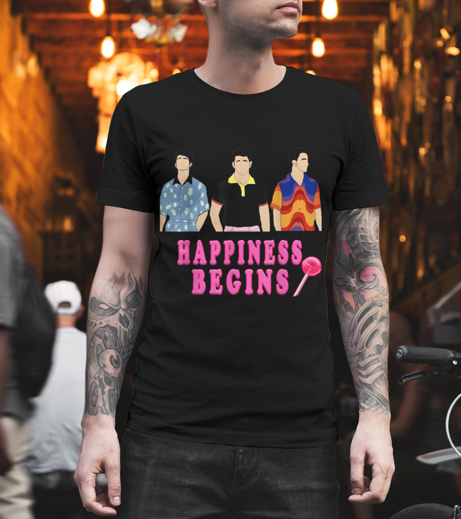 Happiness Begins Love Jonas Cool Happiness Brothers T-Shirt