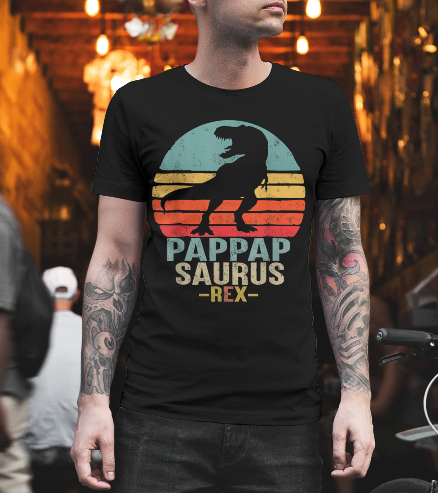 Pappapsaurus Rex T-Rex Dinosaur Retro Vintage T-Shirt
