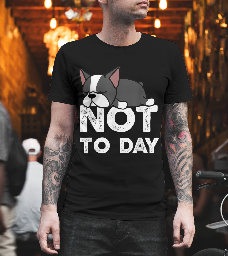 Nope Not Today Lazy Boston Terrier Not To Day T-Shirt