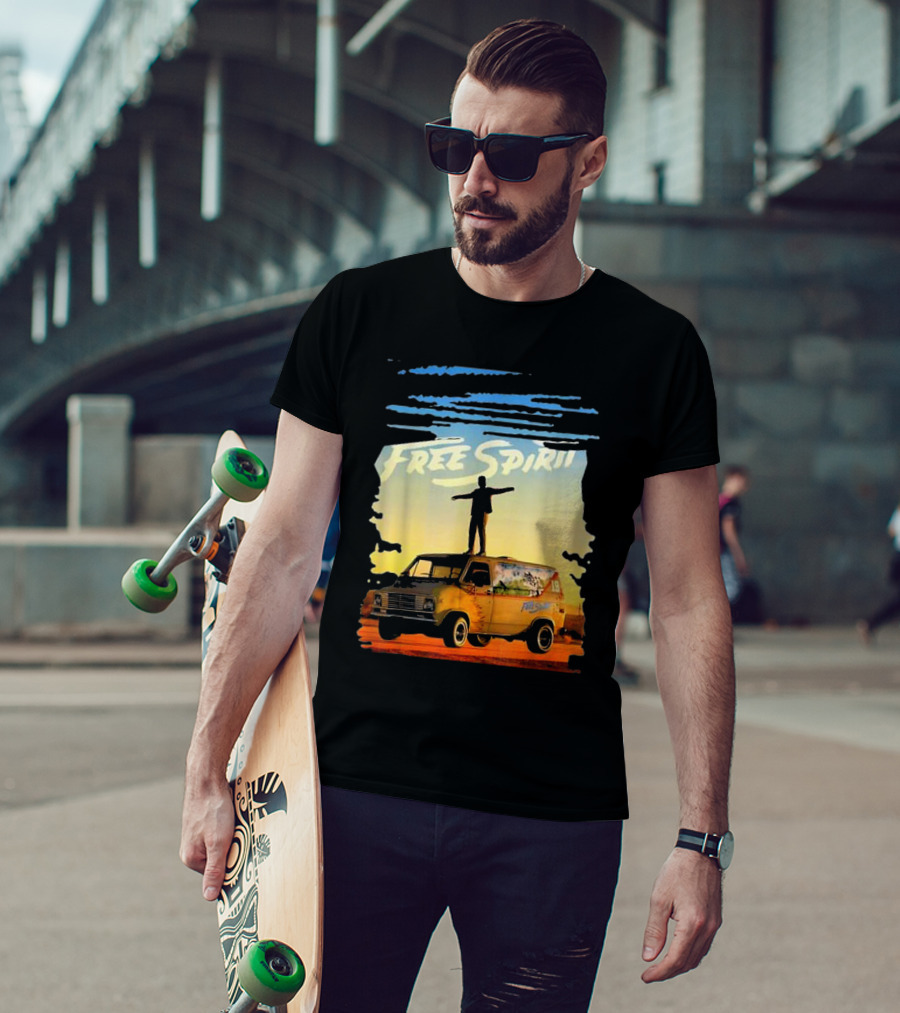 Free Spirit Khalid Van Silhouette On Sunset Background T-Shirt