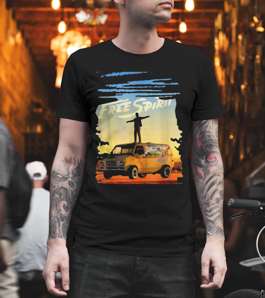 Free Spirit Khalid Van Silhouette on Sunset Background T-Shirt