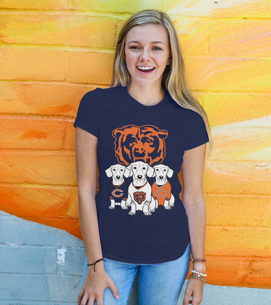 Chicago Bears Pet Lover Dachshund Dogs Football T-Shirt