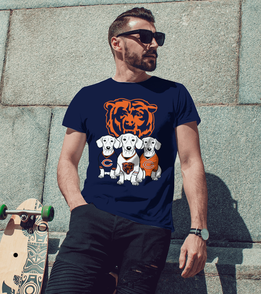 Chicago Bears Pet Lover Dachshund Dogs Football T-Shirt