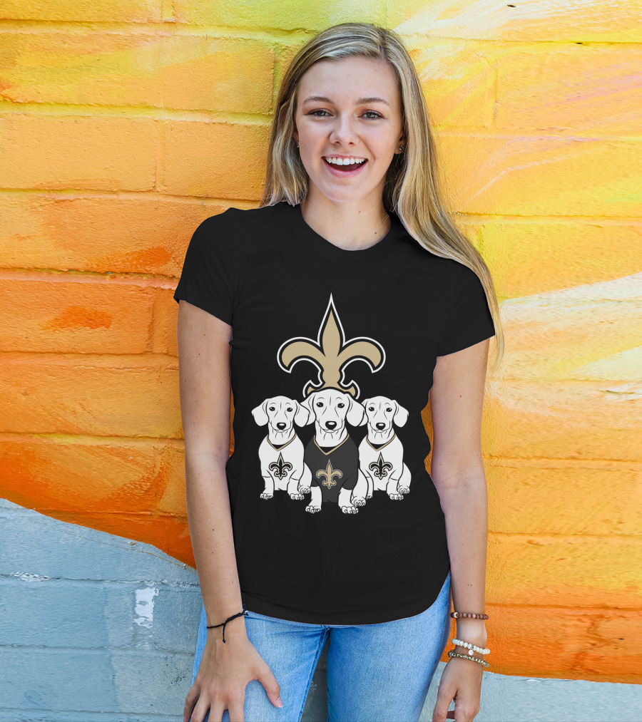 New Orleans Saints Dachshund Dogs Football T-Shirt