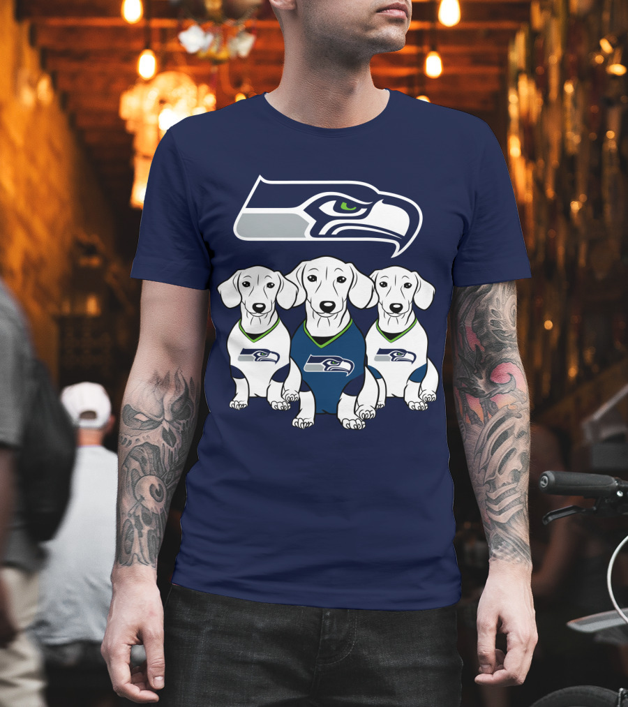 Seattle Seahawks Dachshund Dogs Football T-Shirt