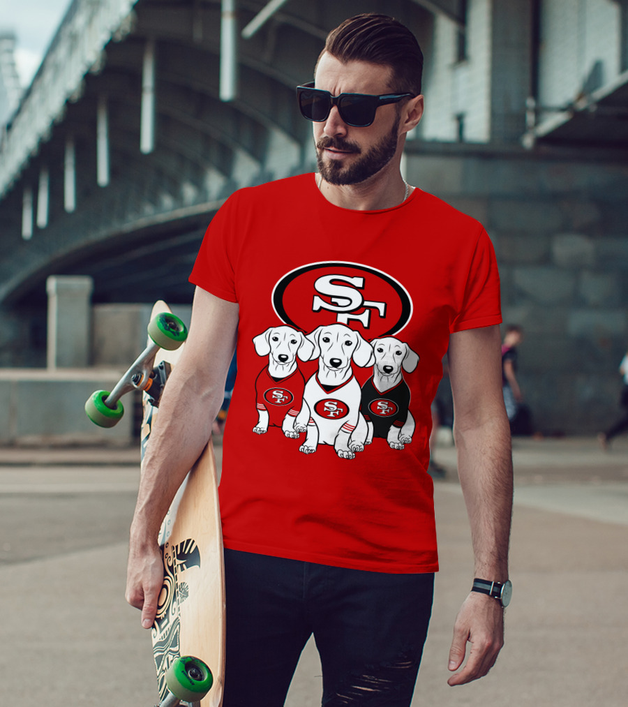 San Francisco 49ers Dachshund Dog Trio T-Shirt