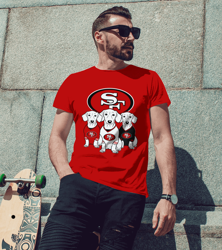 San Francisco 49ers Dachshund Dog Trio T-Shirt