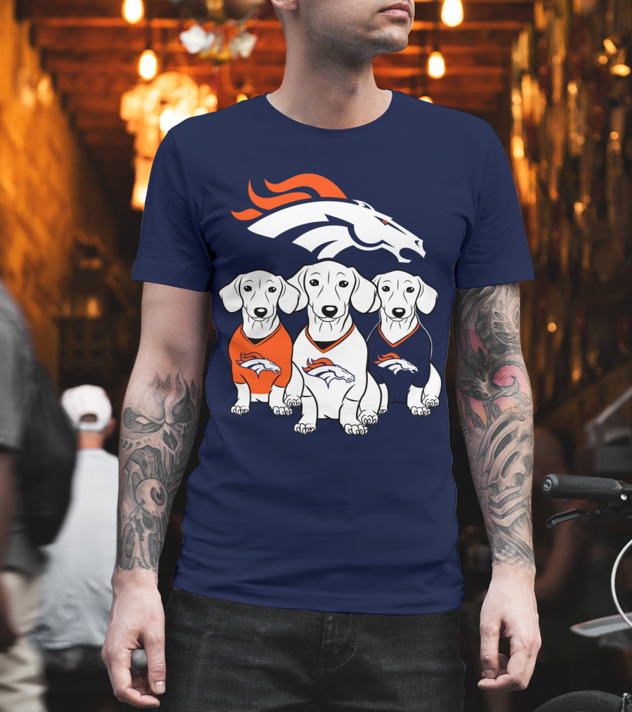 Denver Broncos Dachshunds Trio T-Shirt