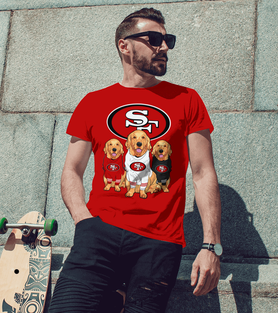 San Francisco 49ers NFL Golden Retriever Dogs Team T-Shirt