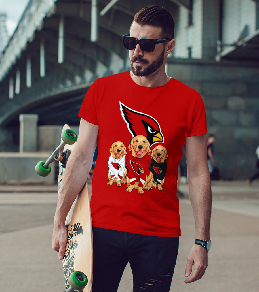 Arizona Cardinals Golden Retrievers Red Uniforms T-Shirt