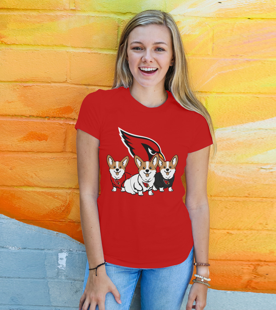 Arizona Cardinals Corgi Trio T-Shirt