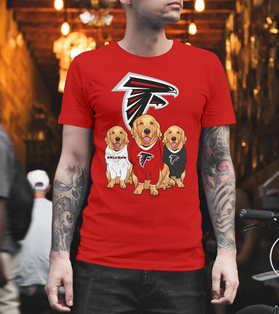 Atlanta Falcons Golden Retrievers Dogs T-Shirt