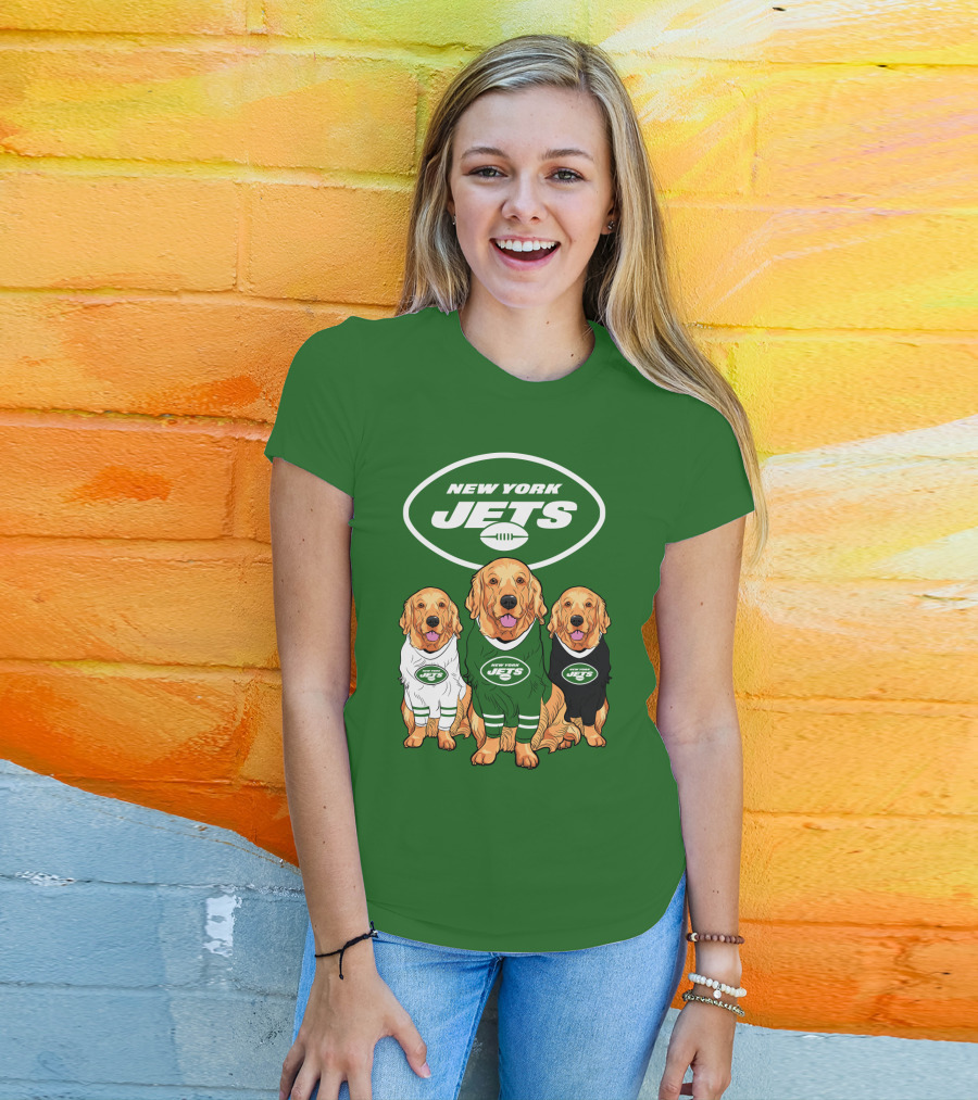 New York Jets Golden Retrievers T-Shirt