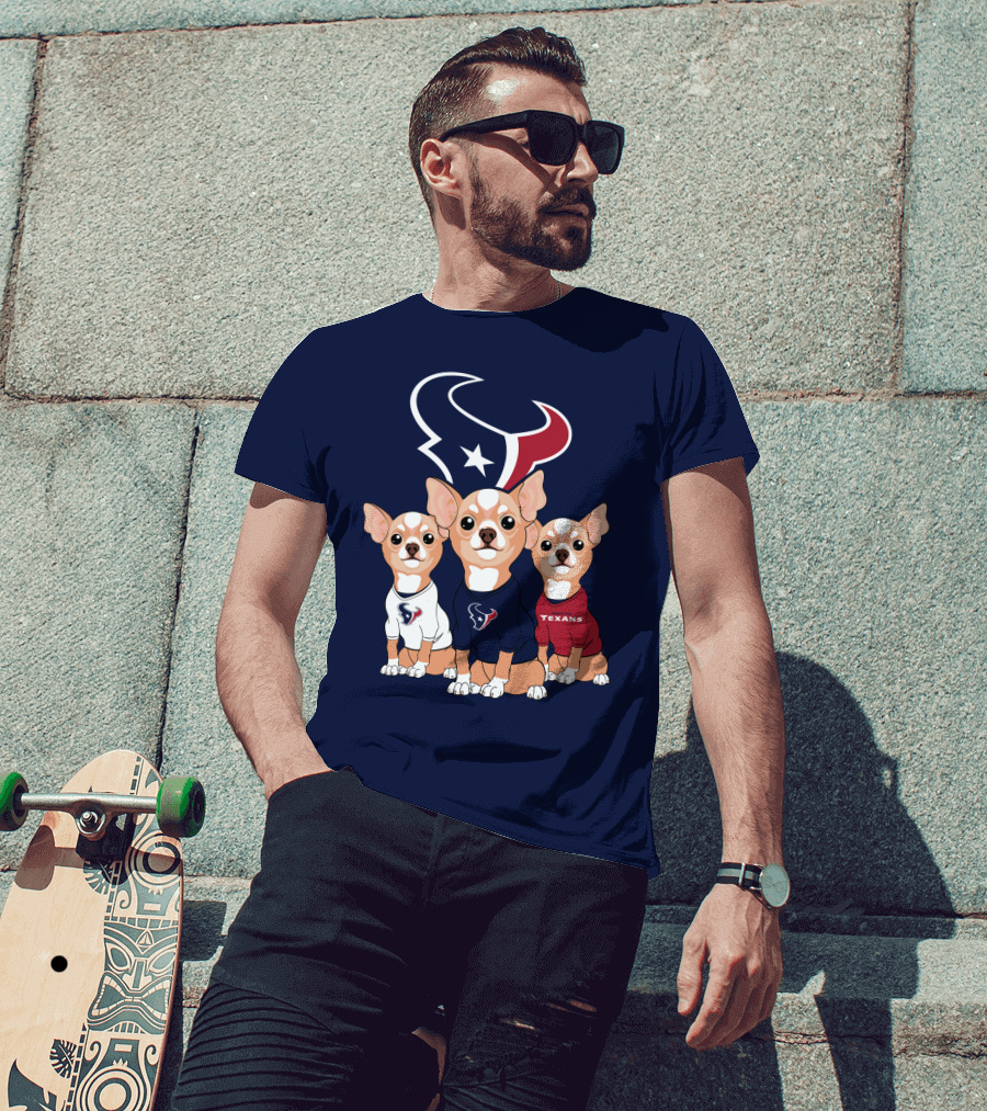 Houston Texans Chihuahua Trio Fan T-Shirt
