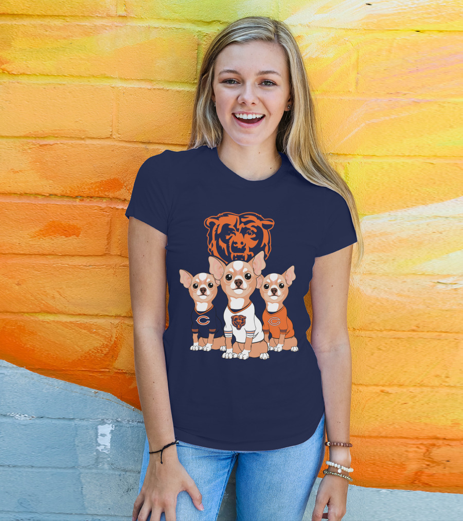 Chicago Bears Chihuahua Trio T-Shirt