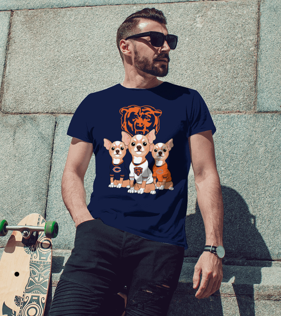 Chicago Bears Chihuahua Trio T-Shirt