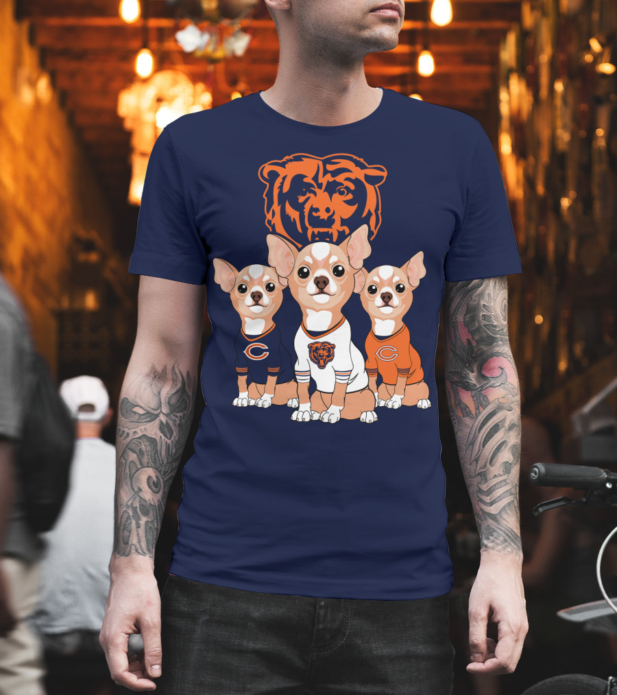 Chicago Bears Chihuahua Trio T-Shirt