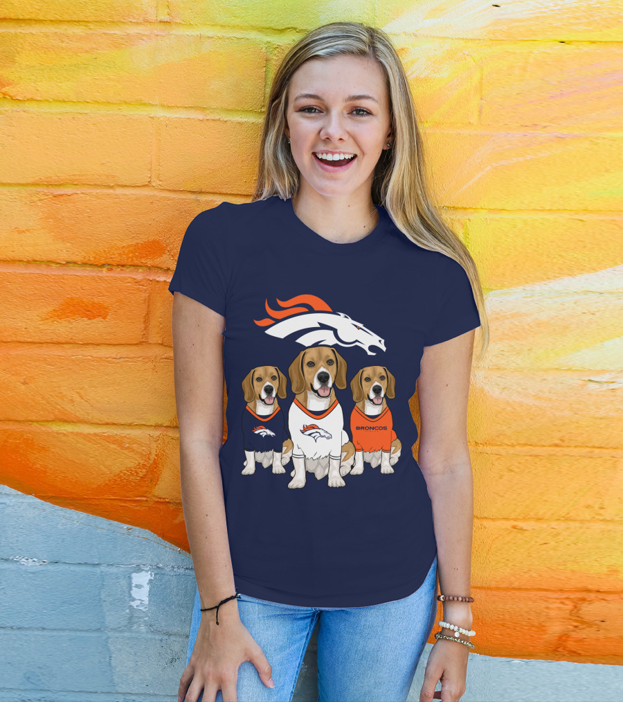 Denver Broncos Beagle Trio T-Shirt