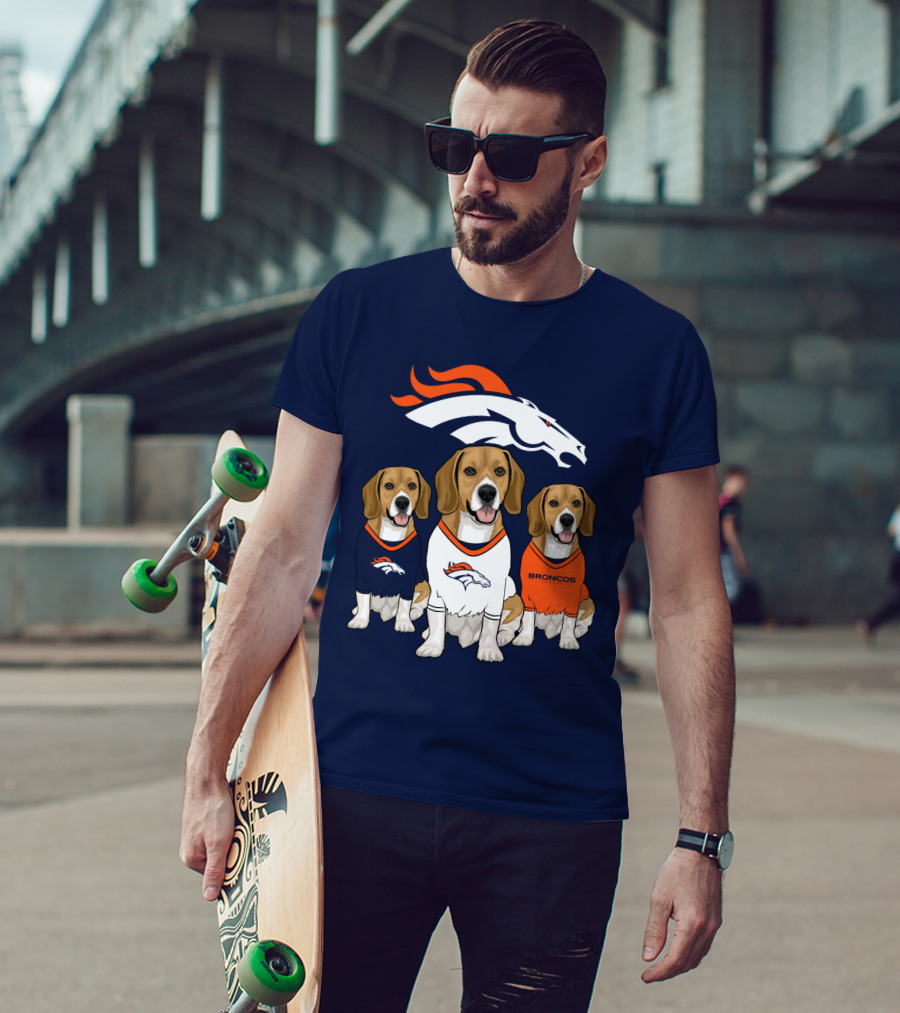 Denver Broncos Beagle Trio T-Shirt