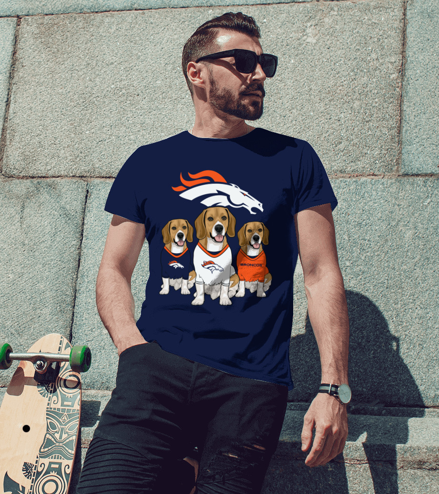 Denver Broncos Beagle Trio T-Shirt