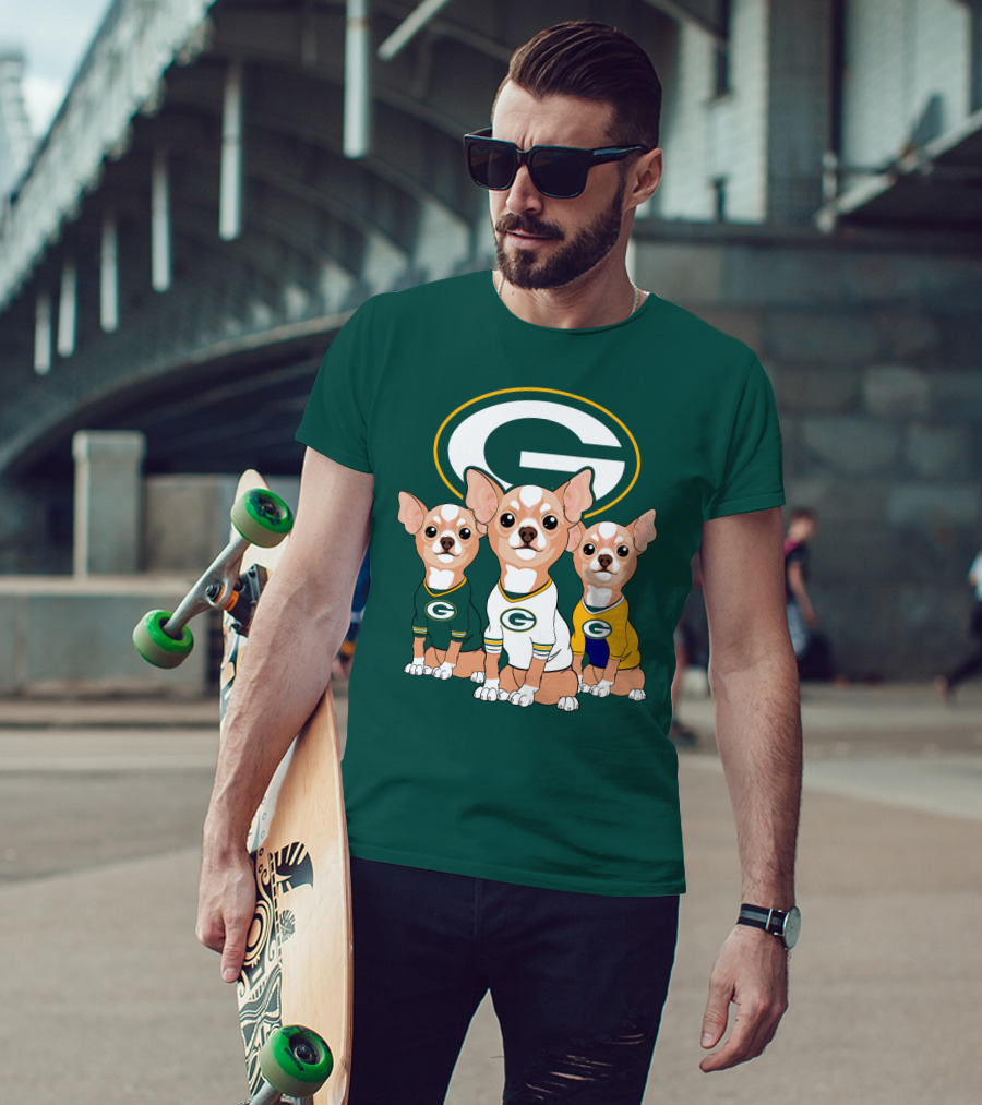 Green Bay Packers Chihuahua Trio T-Shirt