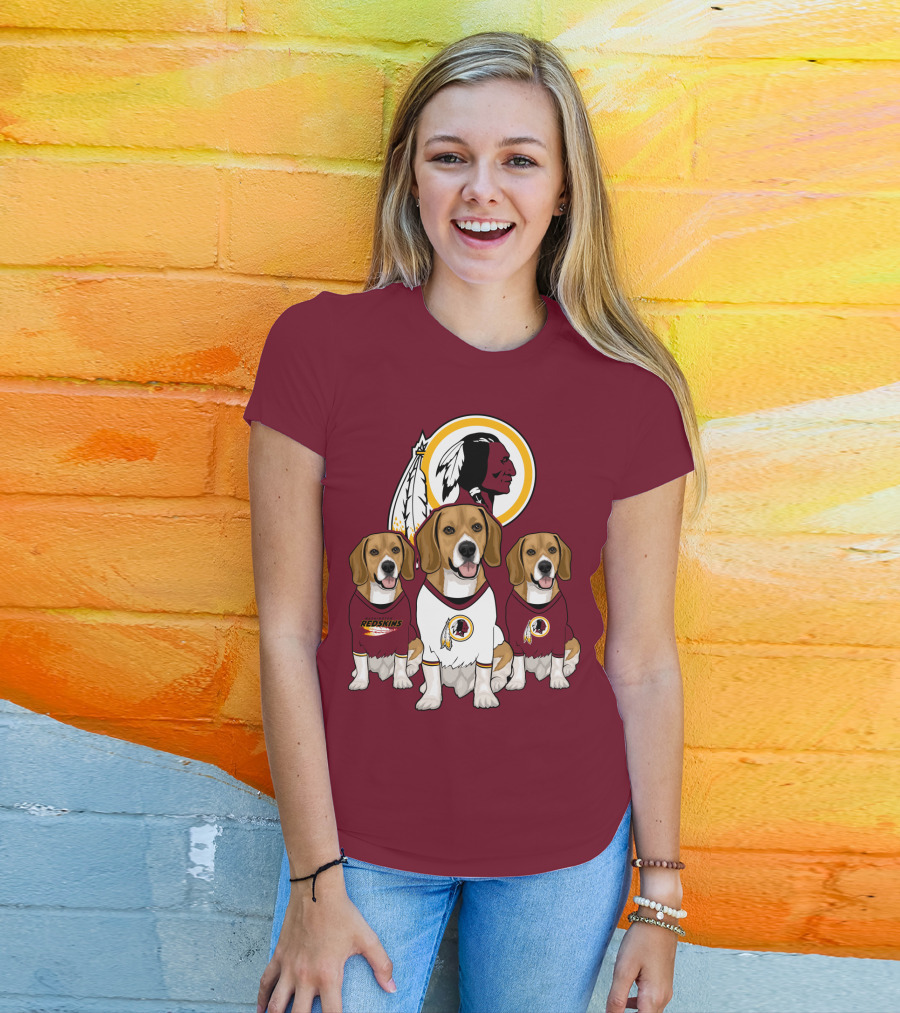 Washington Football Team Beagle Trio T-Shirt