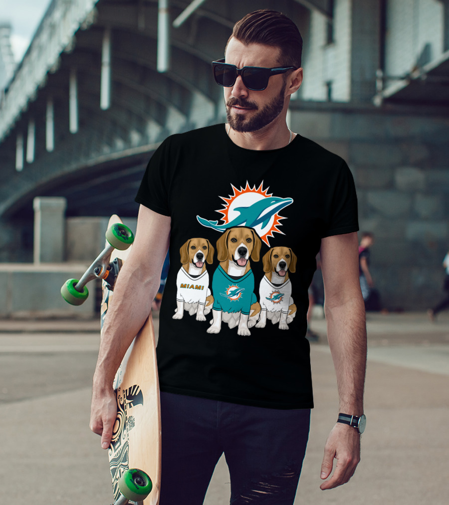 Miami Dolphins Beagle Trio T-Shirt