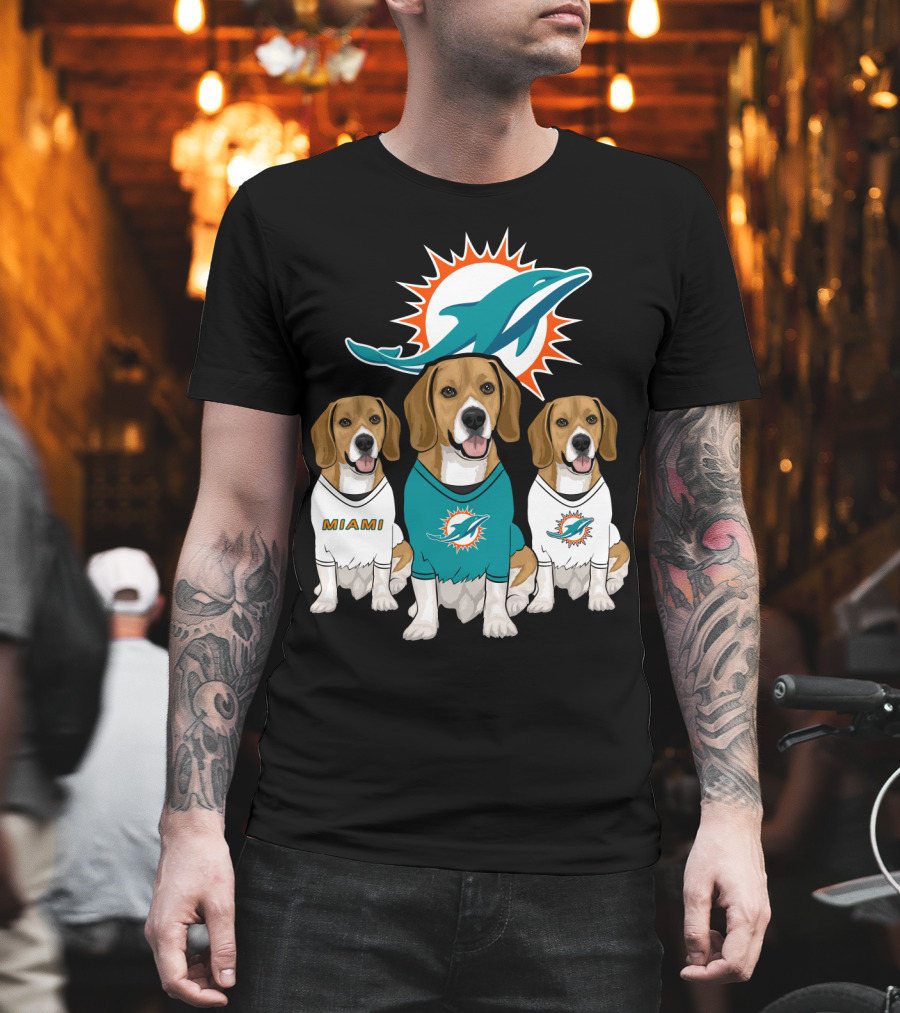 Miami Dolphins Beagle Trio T-Shirt