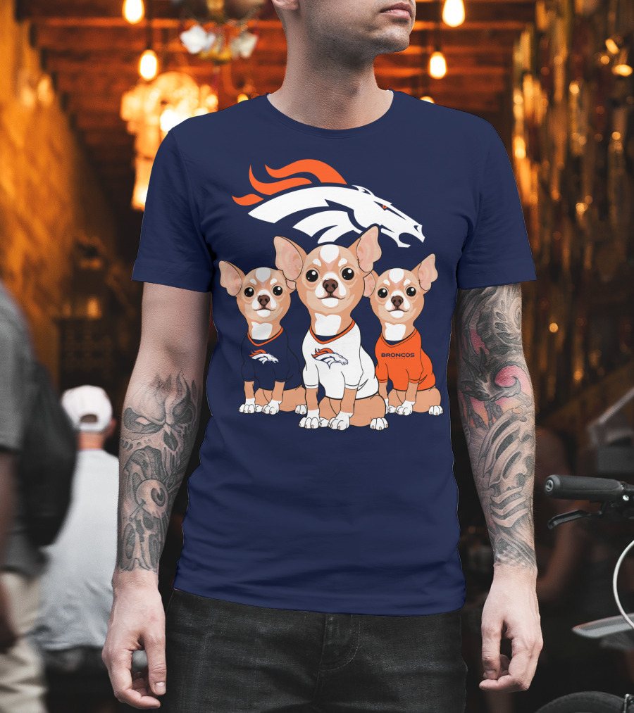 Denver Broncos Chihuahua Trio T-Shirt