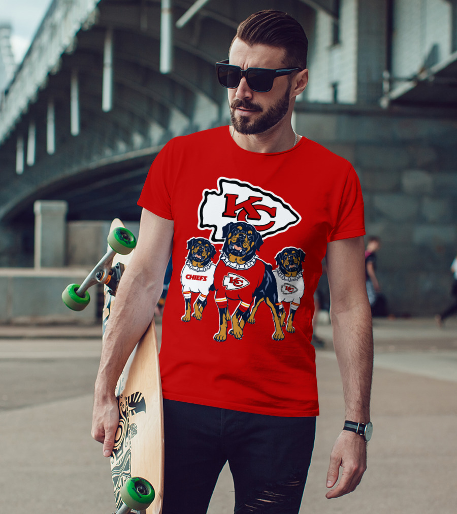 Kansas City Chiefs Rottweiler Trio T-Shirt