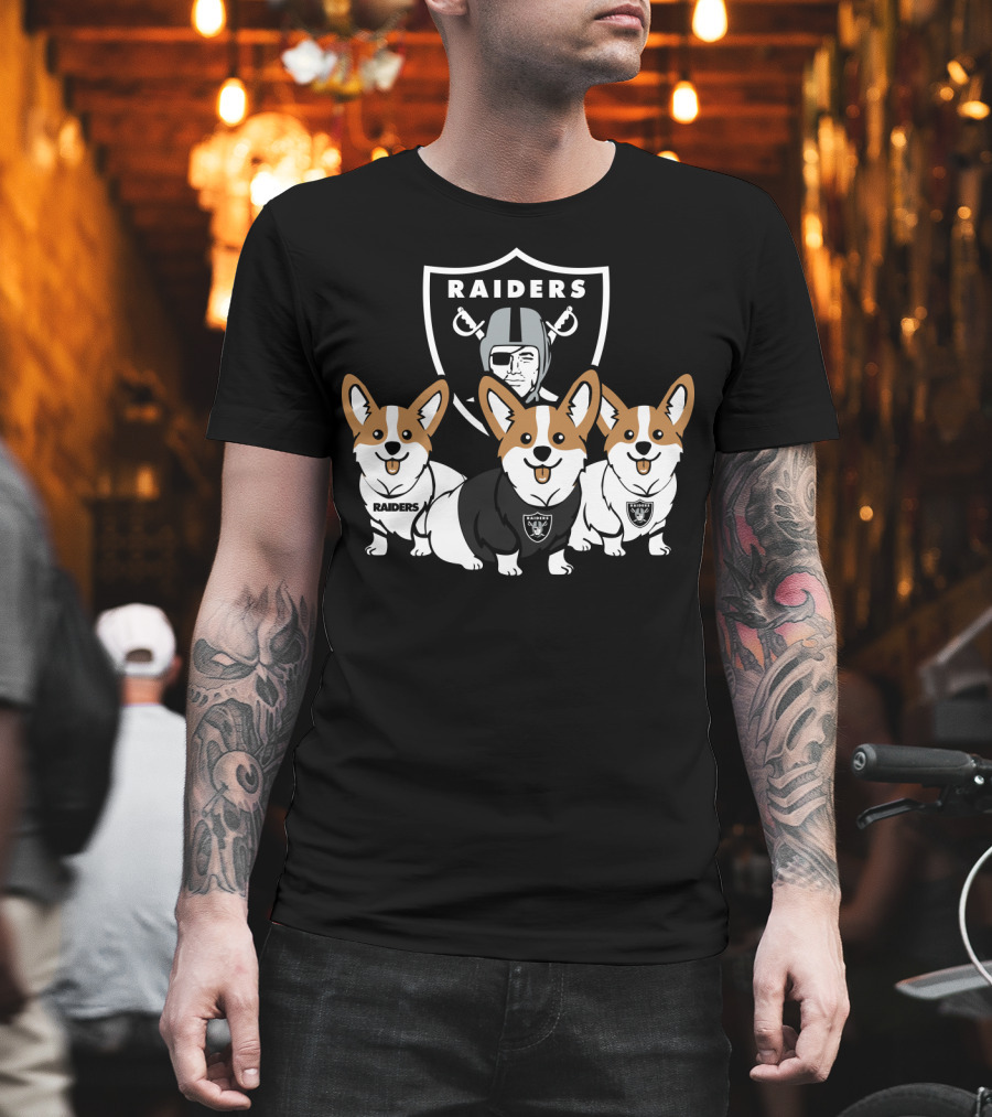 Las Vegas Raiders Corgi Dog T-Shirt