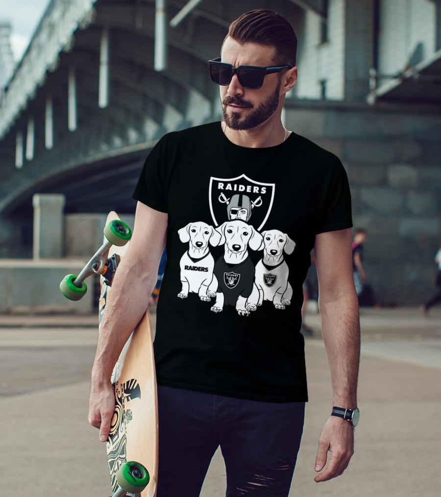 Las Vegas Raiders Dachshund Dog Trio T-Shirt