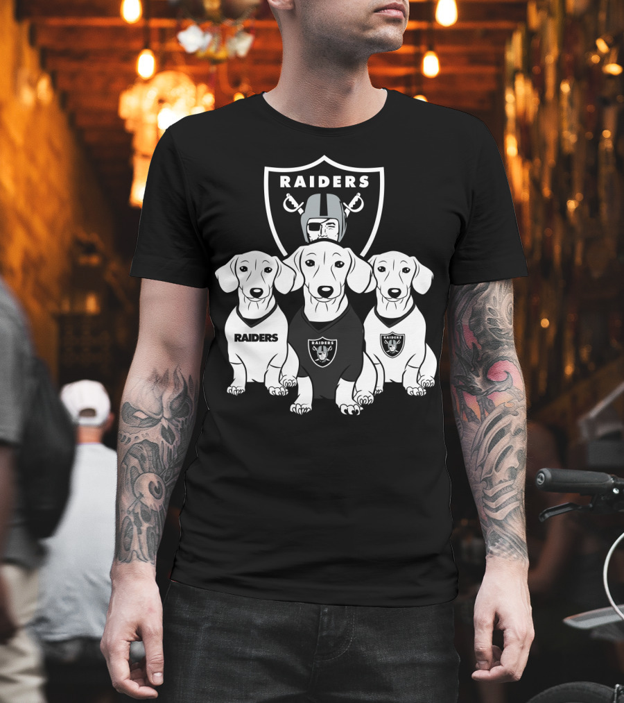 Las Vegas Raiders Dachshund Dog Trio T-Shirt