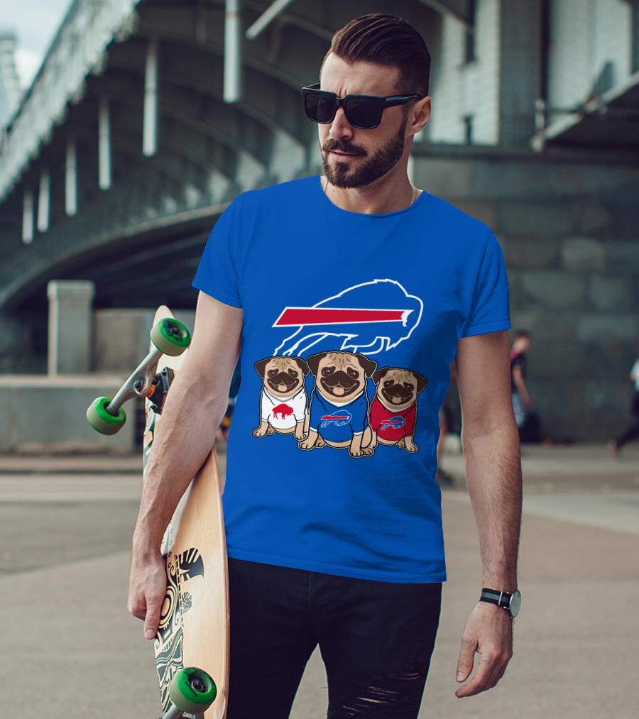 Buffalo Bills Pug Trio T-Shirt