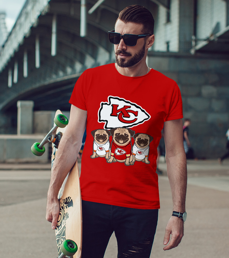 Kansas City Chiefs Pug Lovers Football Team T-Shirt