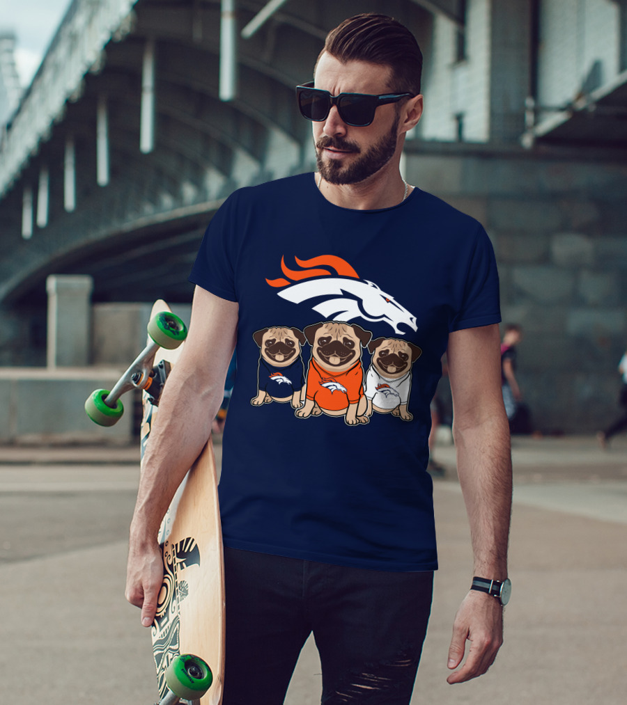 Pug Broncos Trio T-Shirt