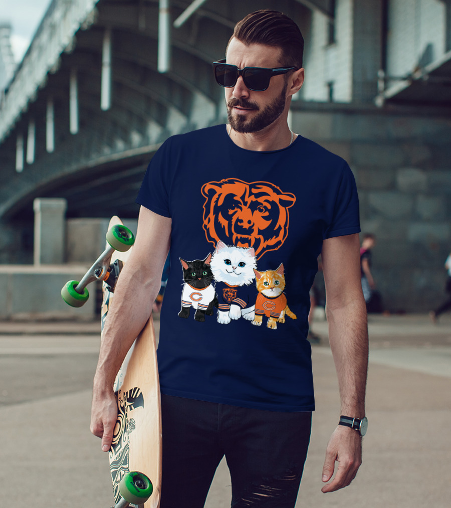 Chicago Bears Cat Trio T-Shirt